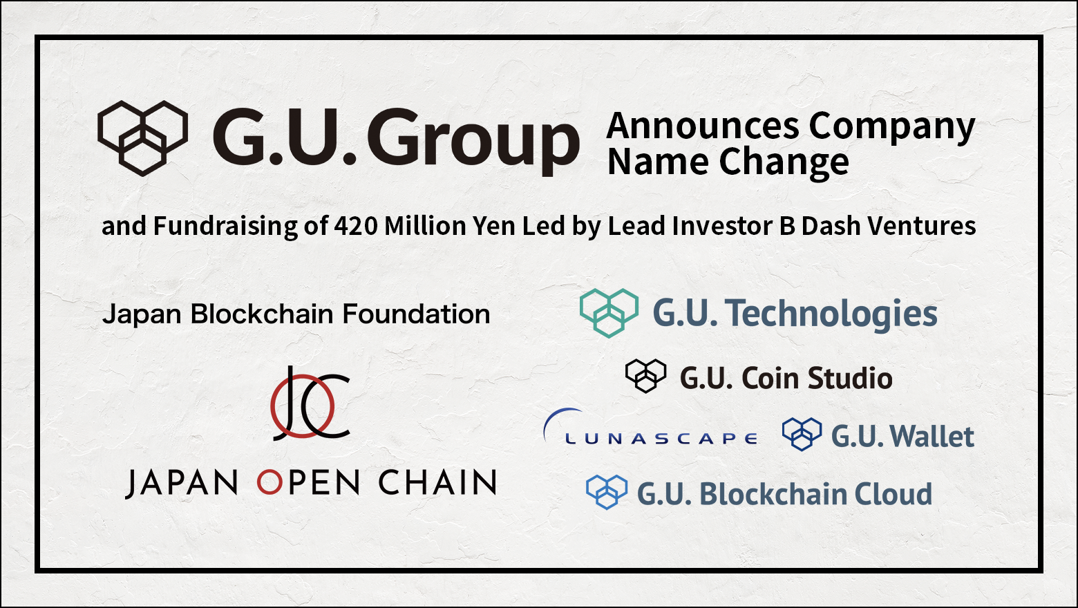 G.U.Group Announces Company Name Change and Fundraising of 420 Million Yen Led by Lead Investor B Dash Ventures
